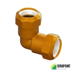 RACCORDO A SQUADRA IN OTTONE PER TUBO PE Ø 20 MM