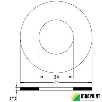 GUARNIZIONE IN GOMMA PER FLANGIA PN 10/16 Ø 1