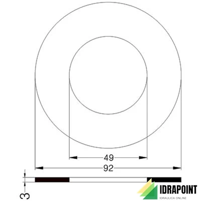 GUARNIZIONE IN GOMMA PER FLANGIA PN 10/16 Ø 1.1/2