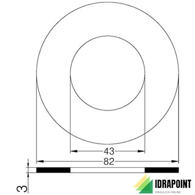 GUARNIZIONE IN GOMMA PER FLANGIA PN 10/16 Ø 1.1/4