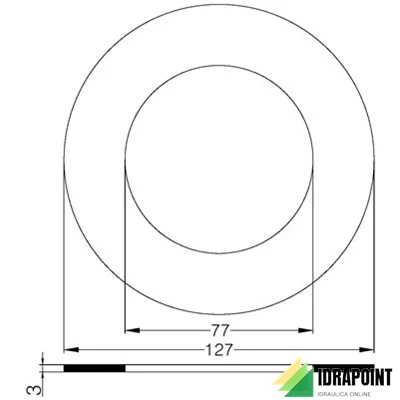 GUARNIZIONE IN GOMMA PER FLANGIA PN 10/16 Ø 2.1/2