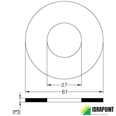 GUARNIZIONE IN GOMMA PER FLANGIA PN 10/16 Ø 3/4