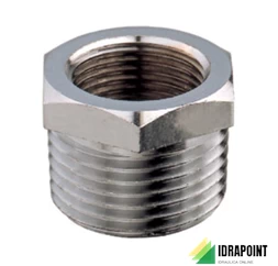 RIDUZIONE IN OTTONE CROMATO Ø 1/2