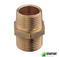 NIPLES DOPPIO IN OTTONE GIALLO Ø 1/4