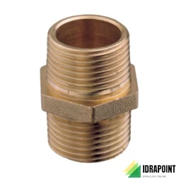 NIPLES DOPPIO IN OTTONE GIALLO Ø 1/4