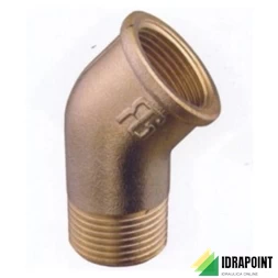 GOMITO A 45° IN OTTONE GIALLO M/F Ø 1/2