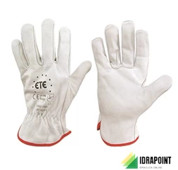 GUANTO IN PELLE IN FIORE DI VITELLO BIANCO TAGLIA 10