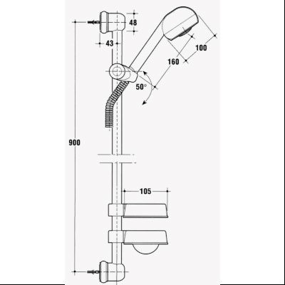 ASTA DOCCIA M3 SMART Ø 100 MM 3 GETTI