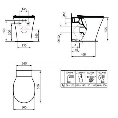 VASO FILO PARETE CONNECT AIR SEDILE SLIM