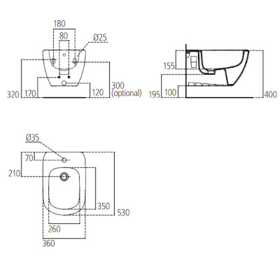 BIDET SOSPESO - SERIE TESI BIANCO EUROPEO