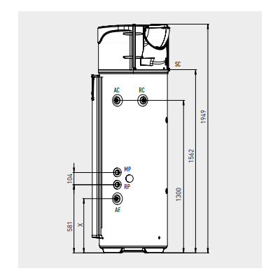 RAPAX SCALDACQUA POMPA CALORE 300 V2 A BASAMENTO