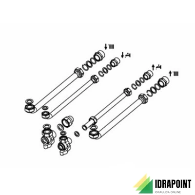 KIT RACCORDI CON 2 RUBINETTI GAS/ACQUA CLAS