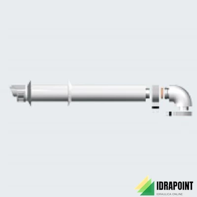 KIT SCARICO COASSIALE Ø 60/100 MM USCITA ORIZZONTALE GRIGIO