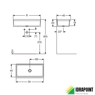 LAVABO A CANALE CM 90 - SERIE ELLEBORO
