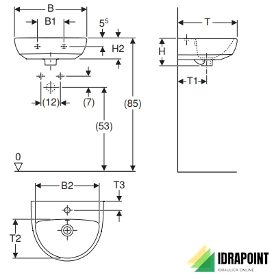 LAVAMANI 50 CM - SERIE SELNOVA BIANCO