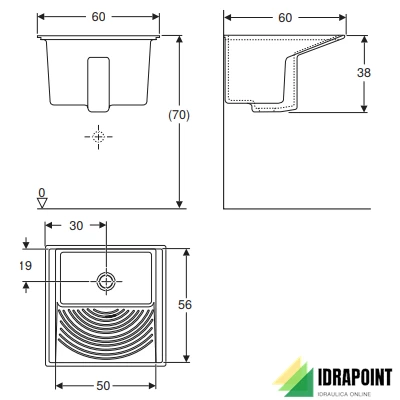 LAVATOIO CM 75 - SERIE ISEO BIANCO