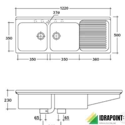 LAVELLO DA MOBILE FLORANCE SCOLAPIATTI SX FIRE-CLAY