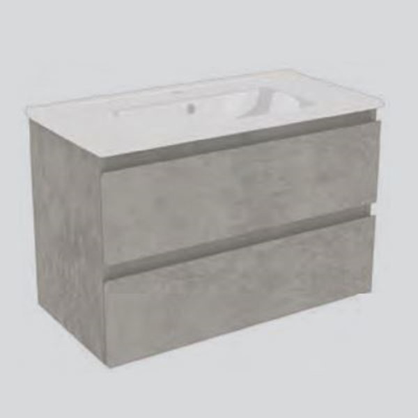 MOBILE ALLEGRA GRIGIO 80X40 CM 2 CASS. LAVABO CERAMICA