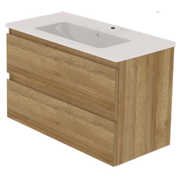 MOBILE ALLEGRA ROVERE 80X40 CM 2 CASS. LAVABO CERAMICA