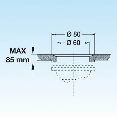 PILETTA LAVELLO CERAMICA Ø 60 RACCORDO Ø 1.1/2