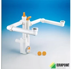 SIFONE LIRA 2 VASCHE PER LAVELLO INOX SPAZIO 2NT