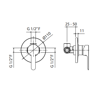 MISCELATORE DOCCIA INCASSO - SERIE ACQUACHIARA 3060