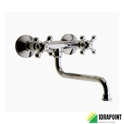 BATTERIA A MURO PER LAVELLO CON COLLO GIREVOLE - SERIE EPOCA