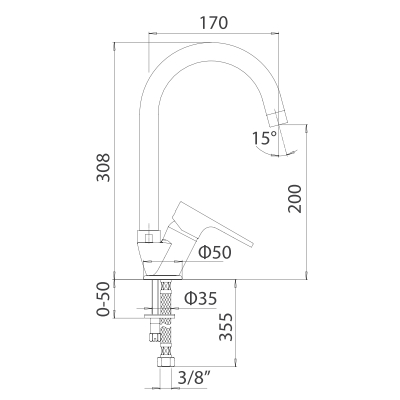 MISCELATORE MONOF. LAVELLO COLLO GIREVOLE - SERIE LOGOS 7730