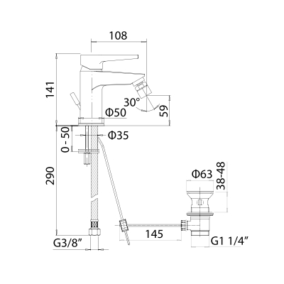 MISCELATORE BIDET - SERIE LOGOS+
