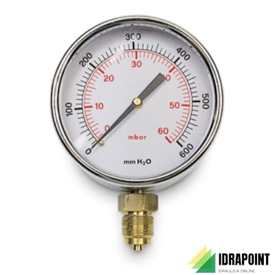 MANOMETRO GAS RADIALE BASSA PRESSIONE DN 80 0/60 MB