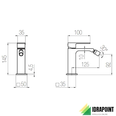 MISCELATORE BIDET 145 MM CON SALTARELLO - SERIE FURO CROMO