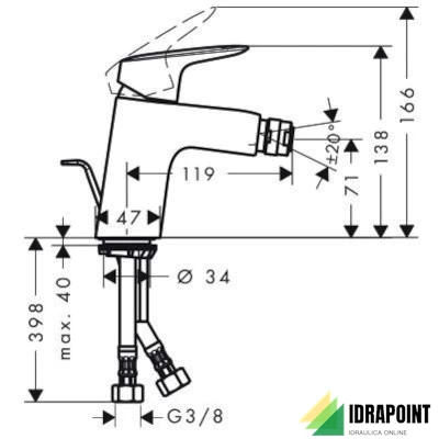MISCELATORE BIDET 70 - SERIE LOGIS