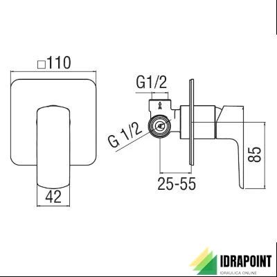 MISCELATORE DA INCASSO DOCCIA - SERIE ACQUAVIVA