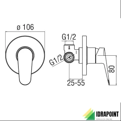 MISCELATORE DA INCASSO DOCCIA - SERIE BLUES