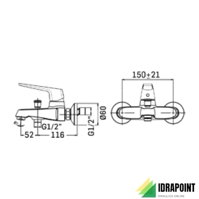 MISCELATORE ESTERNO COMPLETO PER VASCA - SERIE SPARTACO