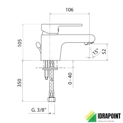 MISCELATORE LAVABO 4661 - SERIE LOGOS H 130 MM