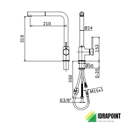 MISCELATORE LAVELLO ALTO CON DOCCIA ESTRAIBILE - SERIE BANAN