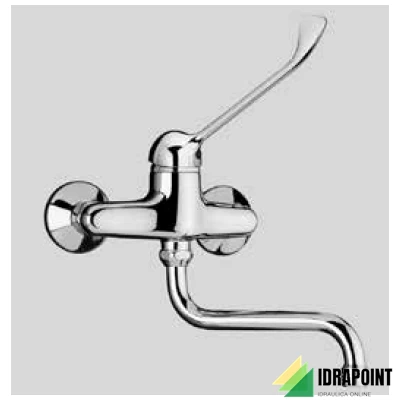 MISCELATORE MONOCOMANDO A LEVA LUNGA PER LAVELLO A PARETE