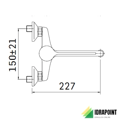 MISCELATORE MONOCOMANDO A LEVA LUNGA PER LAVELLO A PARETE
