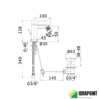 MISCELATORE PER BIDET - SERIE FEEL 5841