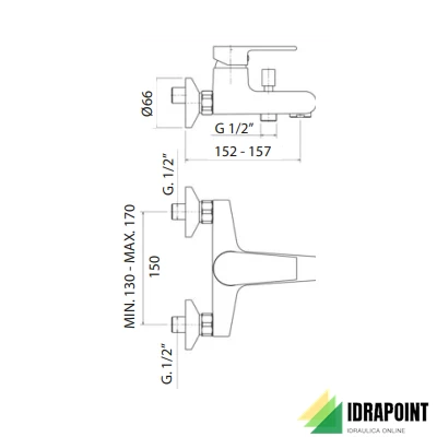 MISCELATORE VASCA ESTERNO 1722/FC68 - SERIE LOGOS