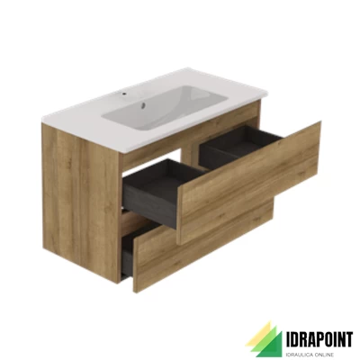 MOBILE ALLEGRA BIANCO 80X40 CM 2 CASS. LAVABO CERAMICA