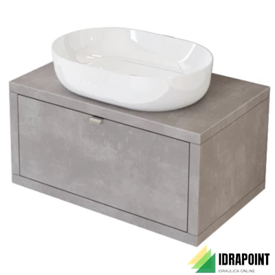 MOBILE DOMUS GRIGIO CALDO 80X50 CM 1 CASS. LAVABO CERAMICA