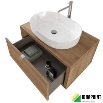 MOBILE DOMUS ROVERE CALDO 80X50 CM 1 CASS. LAVABO CERAMICA