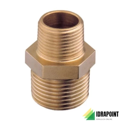 NIPLES DOPPIO RIDOTTO IN OTTONE GIALLO Ø 3/8