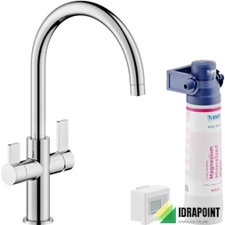 MISCELATORE LAVELLO COLLO A U CON SISTEMA FILTRANTE CROMO