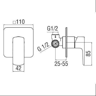 MISCELATORE DA INCASSO DOCCIA - SERIE ACQUAVIVA