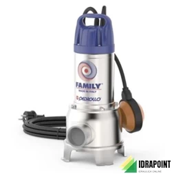 POMPA FOGNATURA VORTEX FAMILY 230V - 0,7HP 3/9 MT.