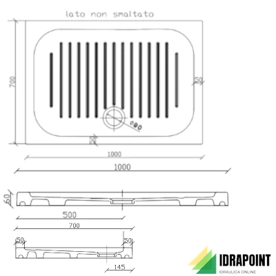 PIATTO DOCCIA 100X70 CM H=60 MM