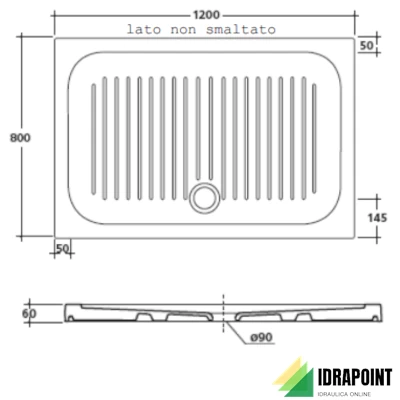 PIATTO DOCCIA 120X80 CM H=60 MM